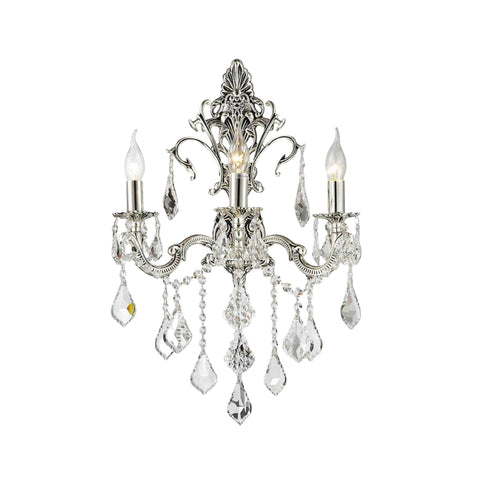 AMERICANA 3 Light Wall Sconce - Silver Plated– Designer Chandelier ...