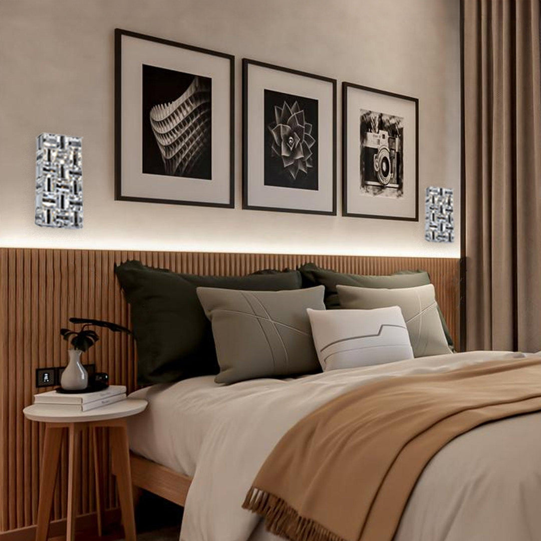 Aurora - NewYork Wall Sconce - Rectangle - Height:49cm - Chrome