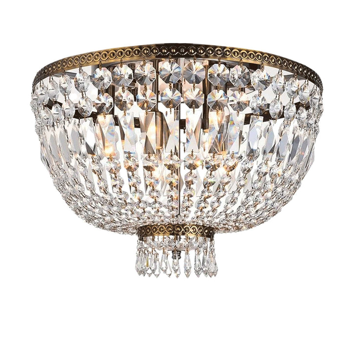 French Basket - Flush Mount Chandelier - Antique Bronze - W:50cm