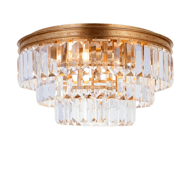Jordan Collection - Flush Mount Chandelier - 40cm - Antique Gold - Designer Chandelier Australia