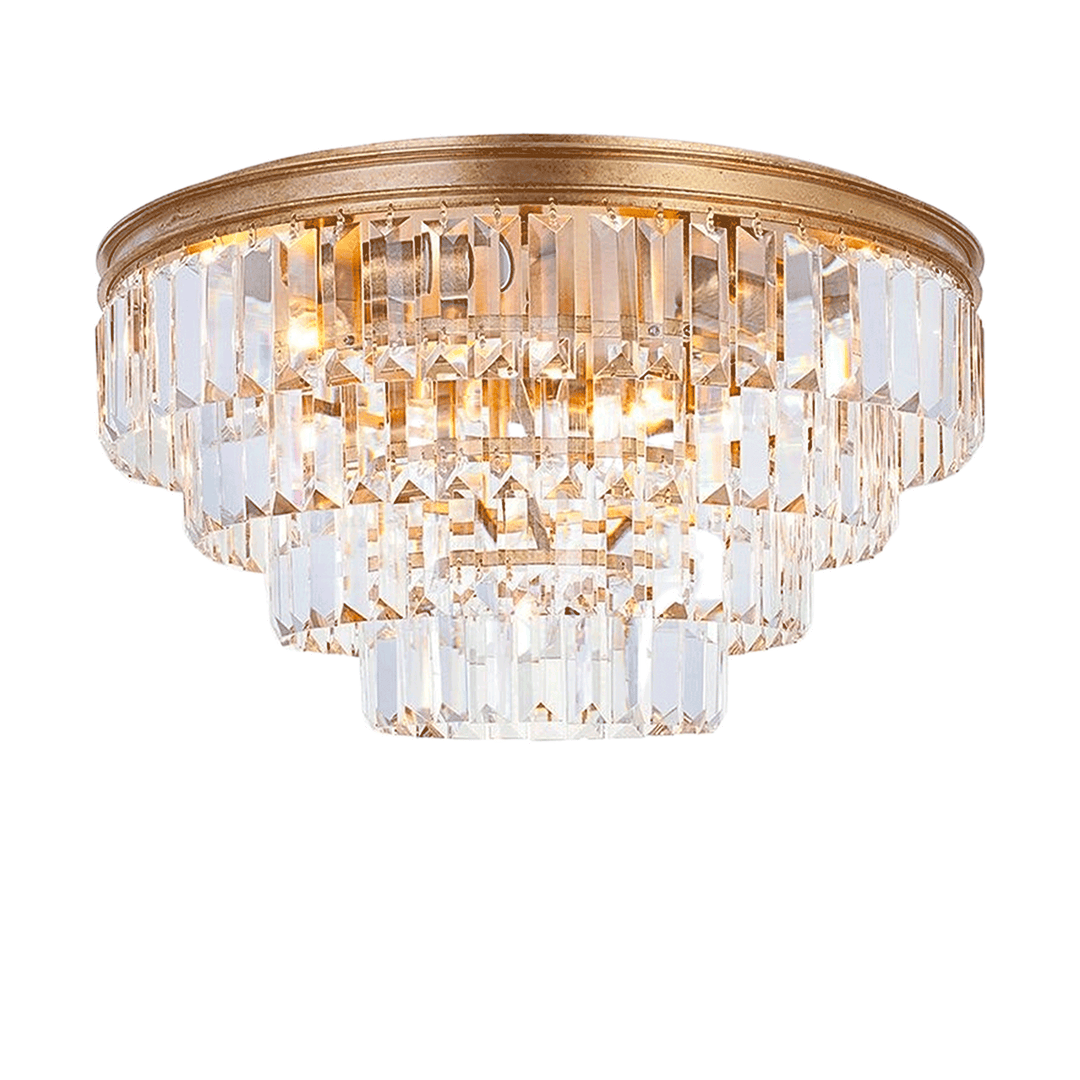 Jordan Collection - Flush Mount Chandelier - 50cm - Antique Gold - Designer Chandelier Australia