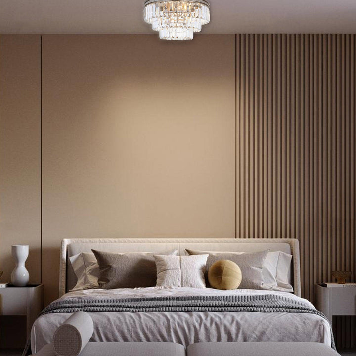 Jordan Collection - Flush Mount Chandelier - 40cm - Champagne - Designer Chandelier Australia