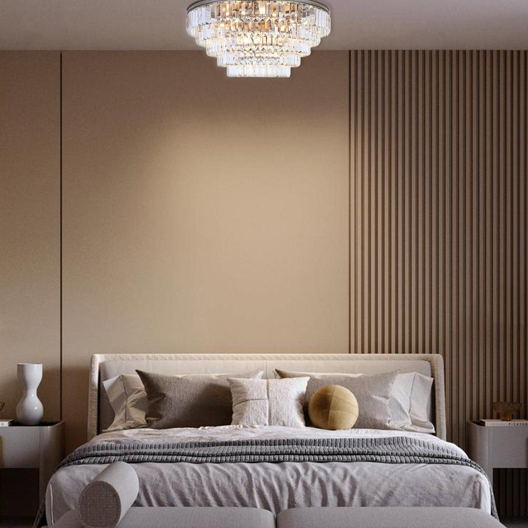 Jordan Collection - Flush Mount Chandelier - 70cm - Champagne Finish