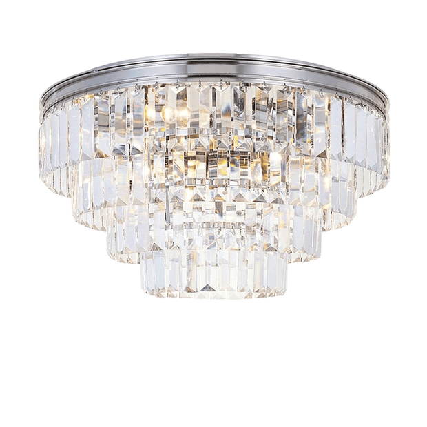 Jordan Collection - Flush Mount Chandelier - 50cm - Nickel Plated