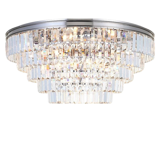 Jordan Collection - Flush Mount Chandelier - 70cm - Nickel Plated