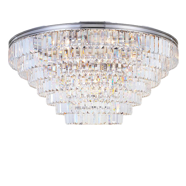 Jordan Collection - Flush Mount Chandelier - 90cm - Nickel Plated