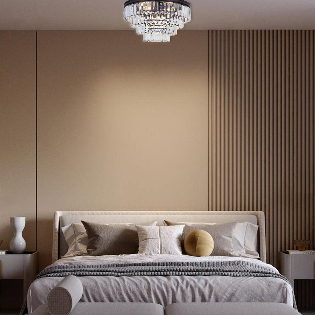 Jordan Collection - Flush Mount Chandelier - 50cm - Warm Bronze - Designer Chandelier Australia