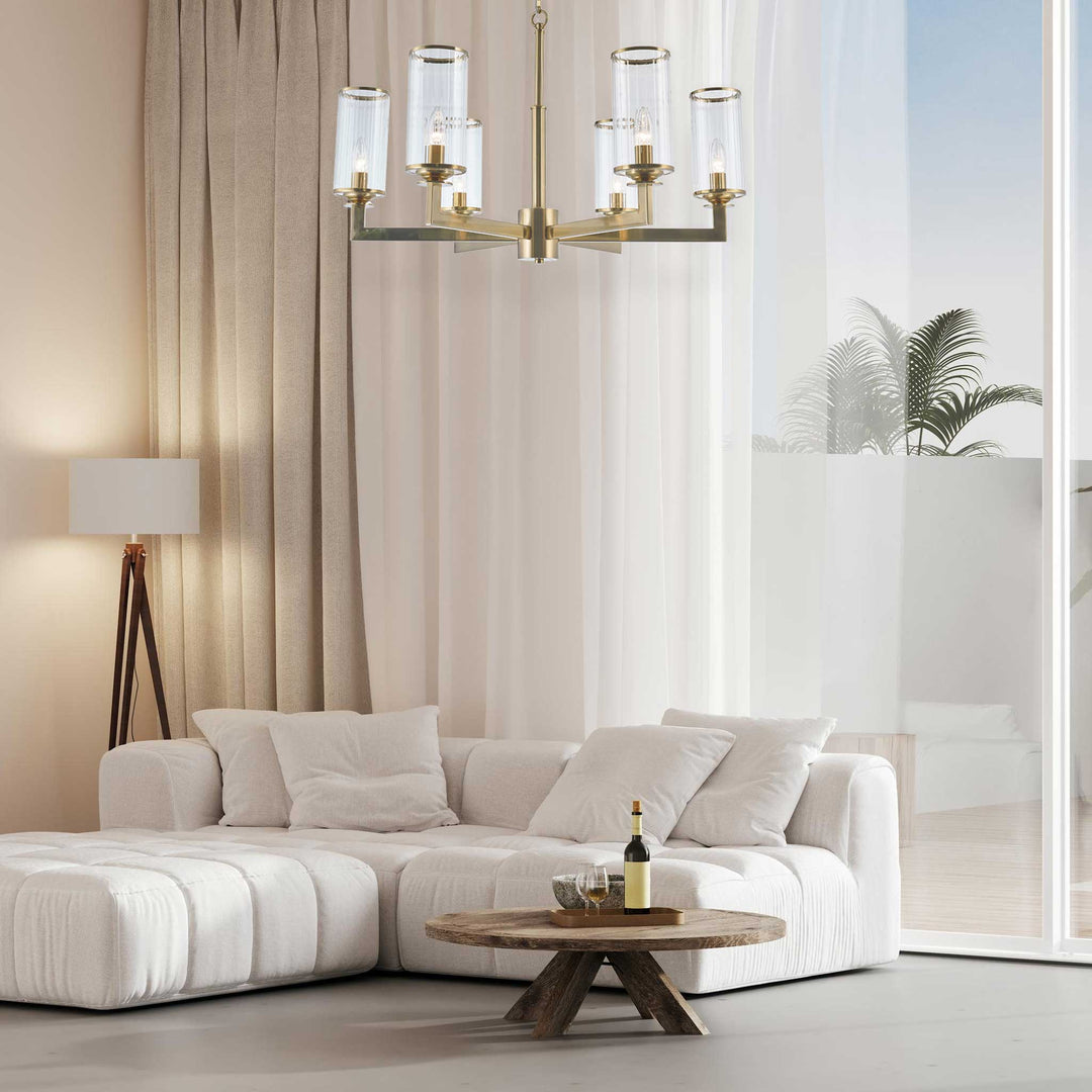 Provincial Collection - 6 Light Chandelier - Brass - Designer Chandelier Australia