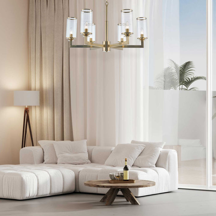 Provincial Collection - 6 Light Chandelier - Brass - Designer Chandelier Australia
