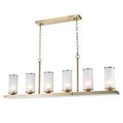 Provincial Collection- 120cm - Frosted Glass - Bar Light - Brass