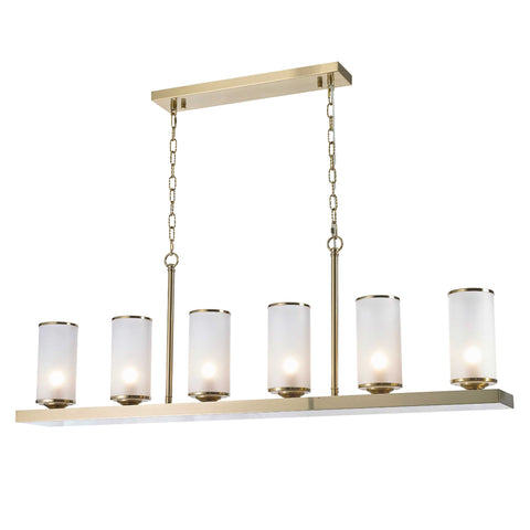 Provincial Collection- 120cm - Frosted Glass - Bar Light - Brass