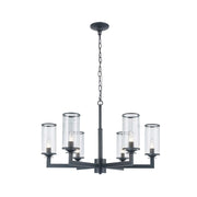 Provincial Collection - 6 Light Chandelier - Matte Black