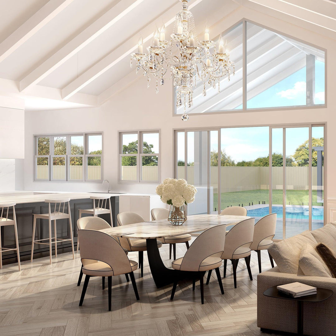 Bohemian Brilliance 12 Arm Crystal Chandelier- GOLD