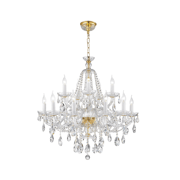 Bohemian Brilliance 15 Arm Crystal Chandelier- GOLD