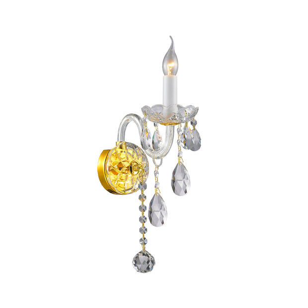 Bohemian Elegance Single Arm Wall Light Sconce - GOLD