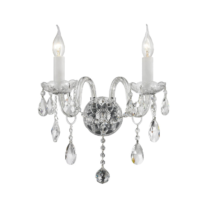 Bohemian Elegance Double Arm Wall Light Sconce - CHROME - Designer Chandelier Australia