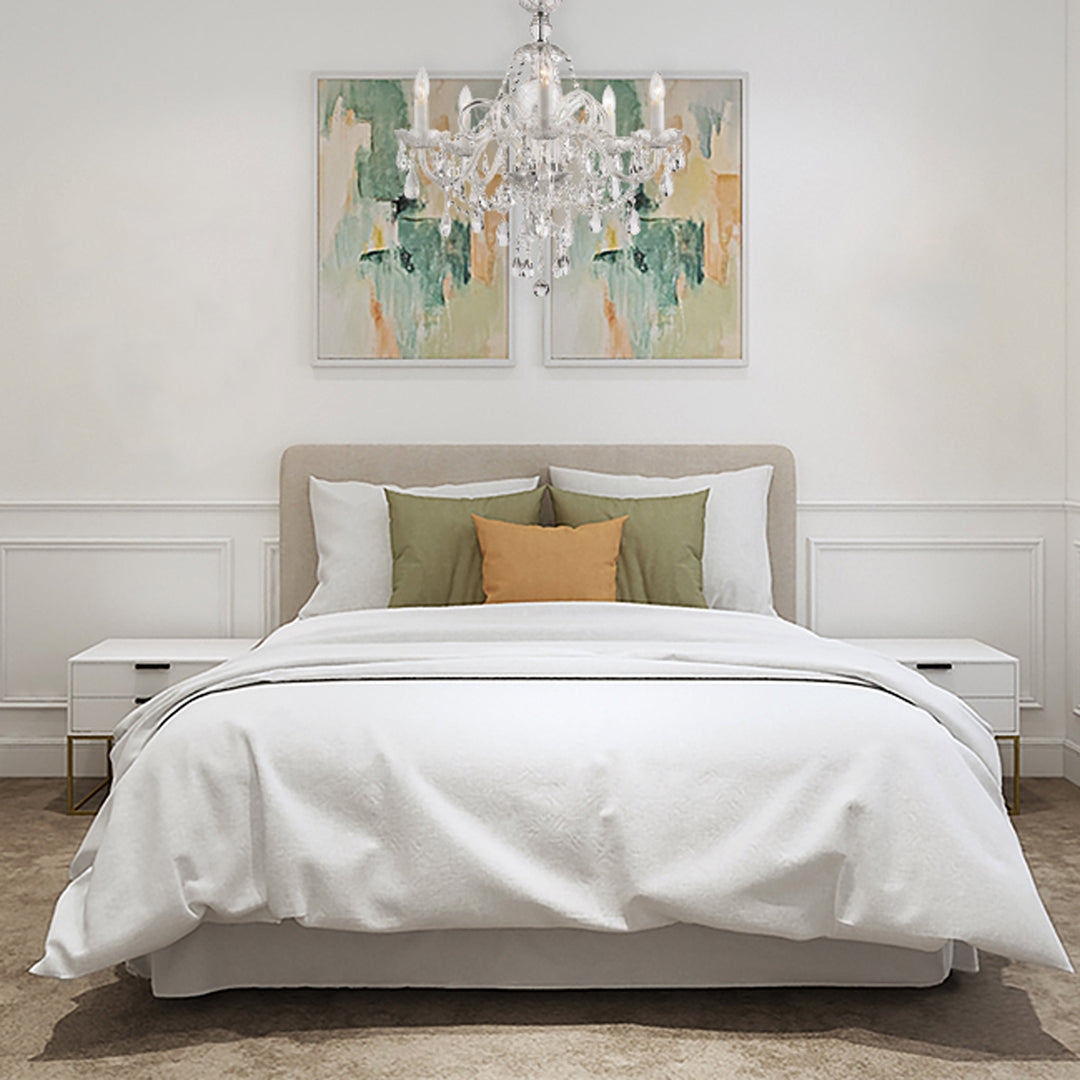 Bohemian Prague 5 Arm Crystal Chandelier - Chrome Fixtures - Designer Chandelier Australia