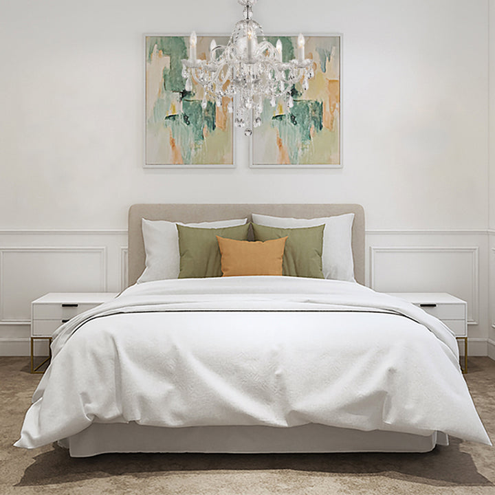 Bohemian Prague 5 Arm Crystal Chandelier - Chrome Fixtures - Designer Chandelier Australia