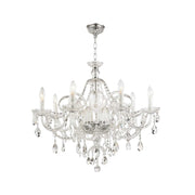 Bohemian Prague 8 Arm Crystal Chandelier - Chrome Fixtures