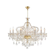 Bohemian Prague 10 Arm Crystal Chandelier - Brass Fixtures