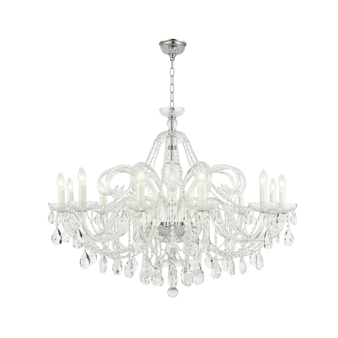 Bohemian Prague 12 Arm Crystal Chandelier - Chrome Fixtures - Designer Chandelier Australia