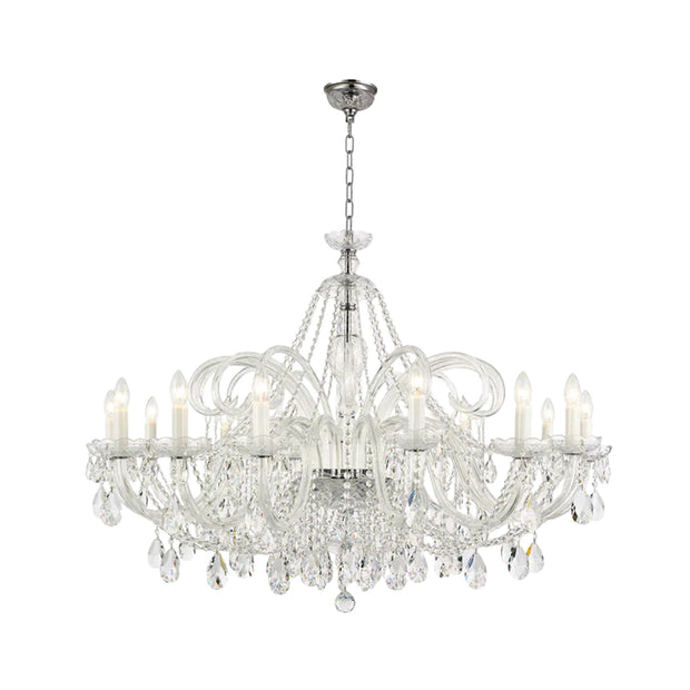 Bohemian Prague 14 Arm Crystal Chandelier - Chrome Fixtures