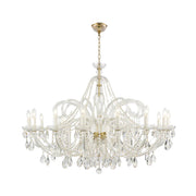 Bohemian Prague 14 Arm Crystal Chandelier - Brass Fixtures