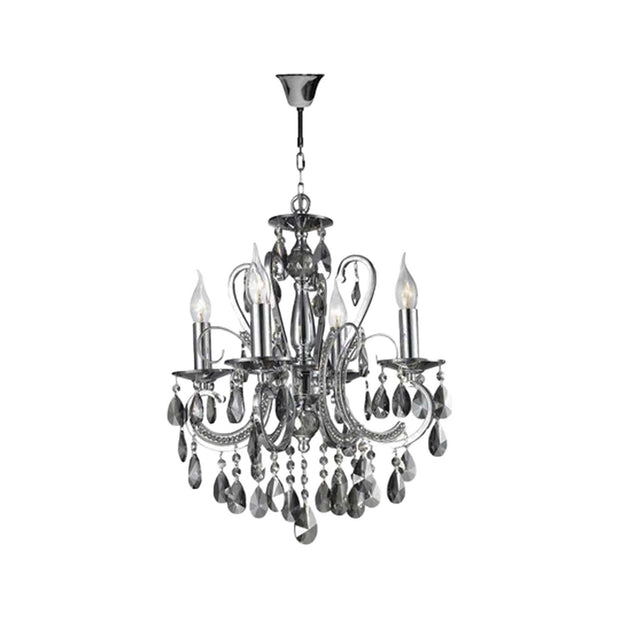 NewYork Princess 4 Arm SMOKE Chandelier - W:42cm