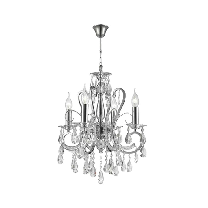 NewYork Princess 4 Arm Chandelier, 42cm - Chrome - Designer Chandelier Australia