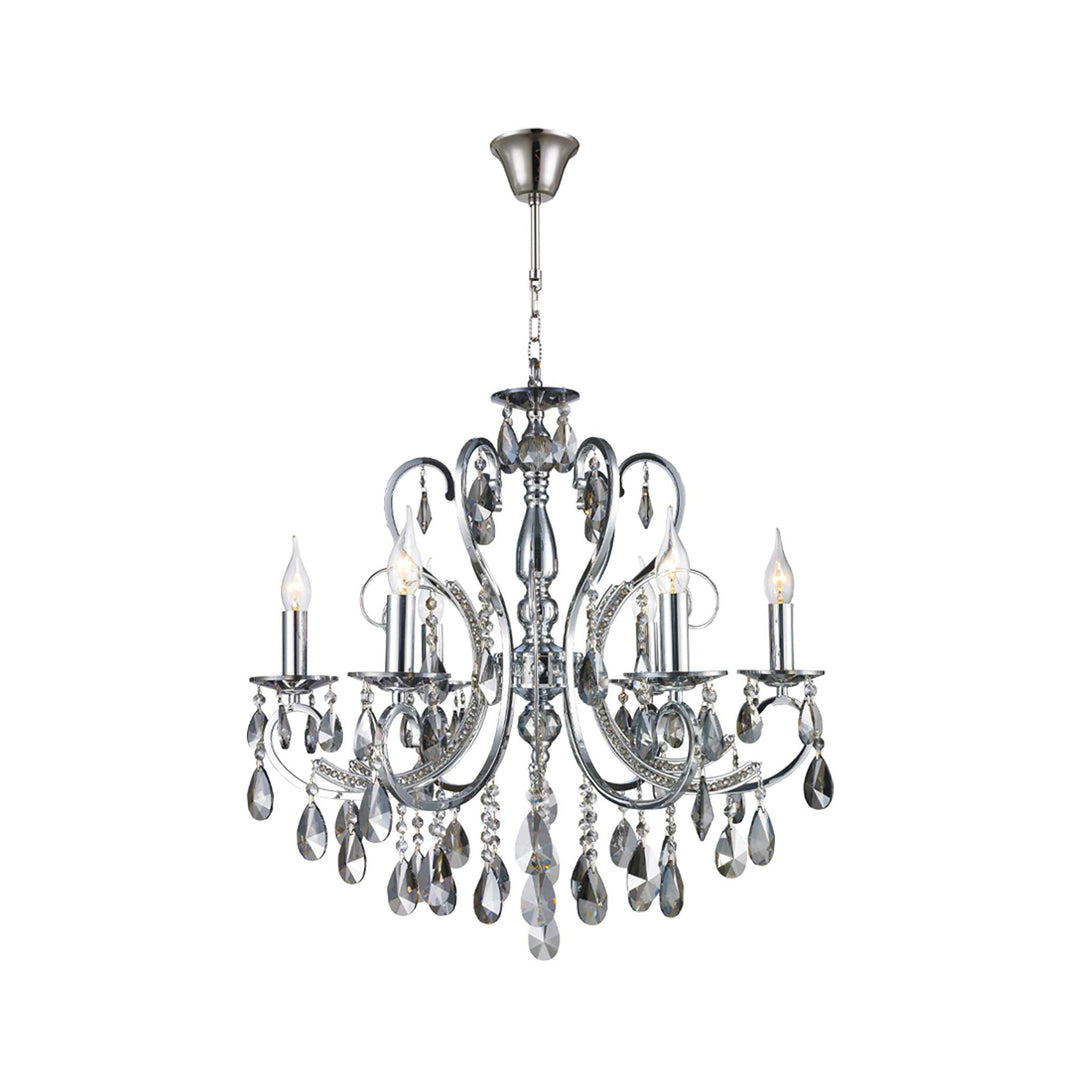 NewYork Princess 6 Arm Chandelier - SMOKE - W:62 - Designer Chandelier Australia