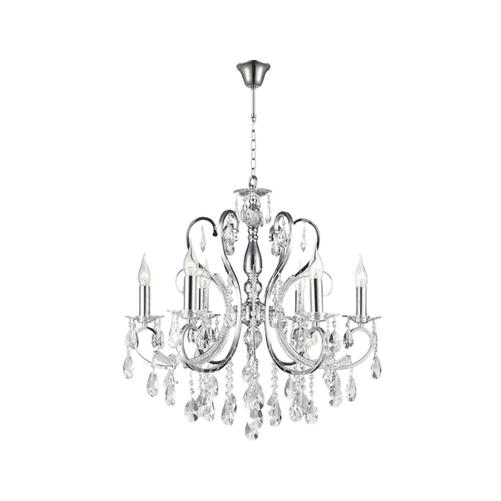 NewYork Princess 6 Arm Chandelier - W:62 - Chrome - Designer Chandelier Australia