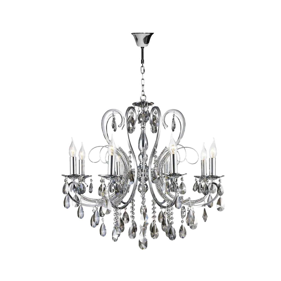 NewYork Princess 8 Arm Chandelier - SMOKE - W:70 - Designer Chandelier Australia