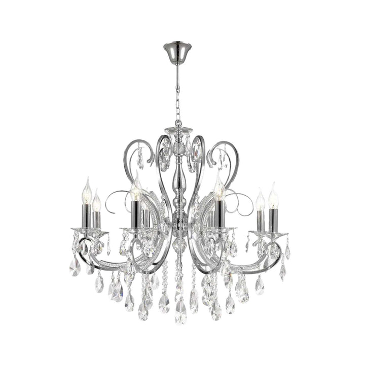 NewYork Princess 8 Arm Chandelier - W:70cm - Chrome - Designer Chandelier Australia