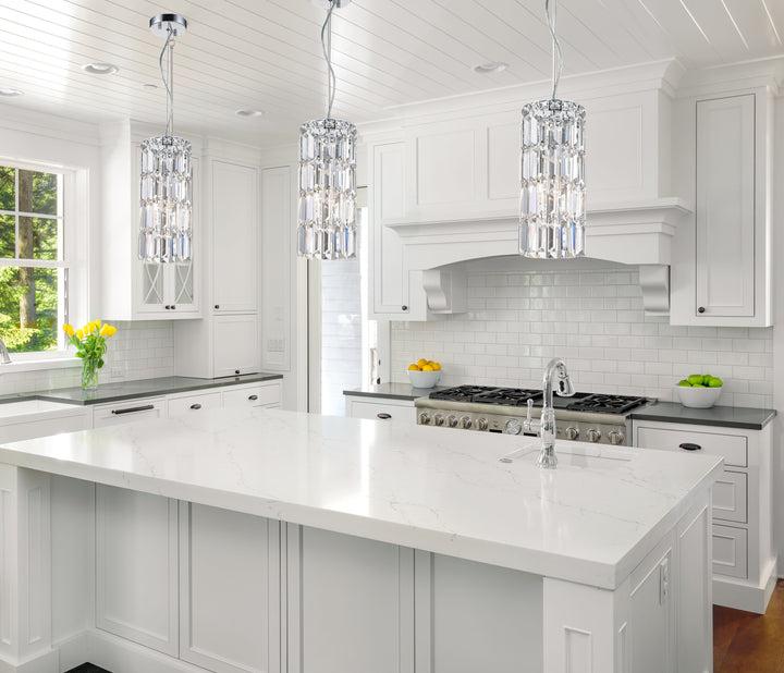 Modular Cylinder Crystal Pendant - Round - Height 37cm - Clear Crystal