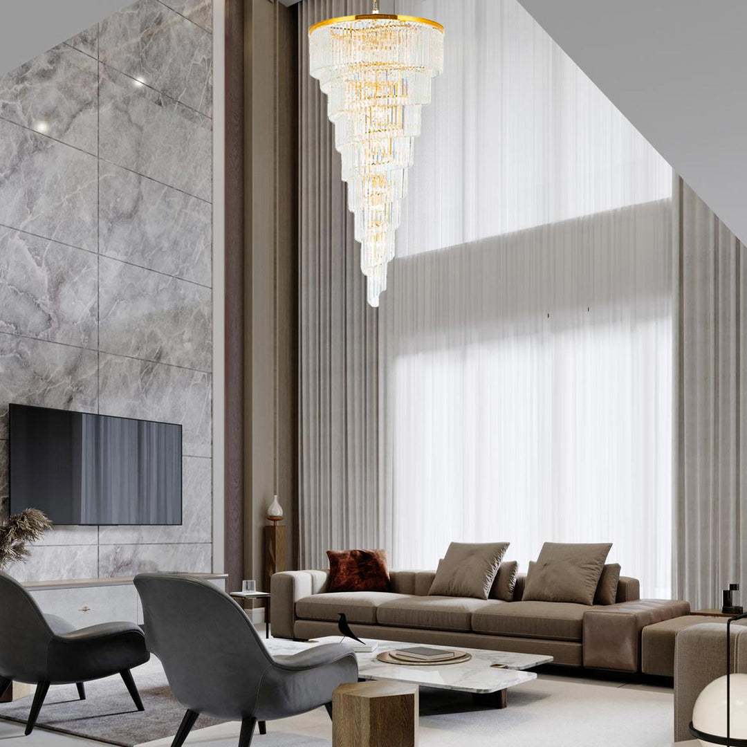 NewYork Oasis Spiral Chandelier - Gold - Width: 90cm - Designer Chandelier Australia