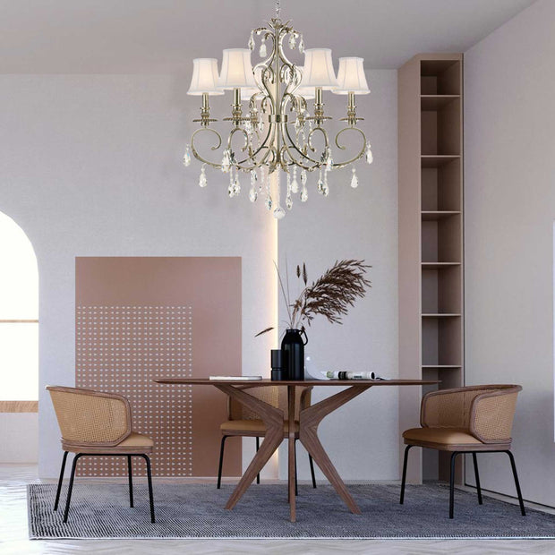 ARIA - Hampton 6 Arm Chandelier - Nickel Plated