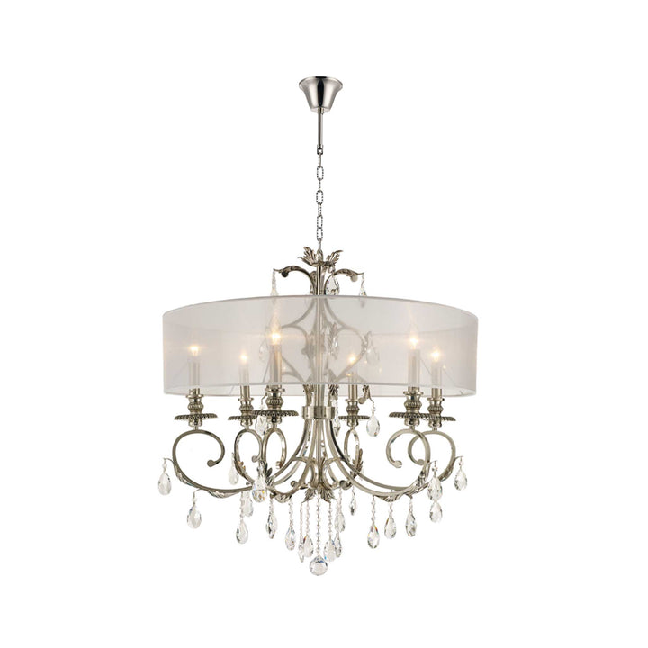 ARIA - Hampton 6 Arm Chandelier - Nickel Plated - Orb Outer Shade - Designer Chandelier Australia