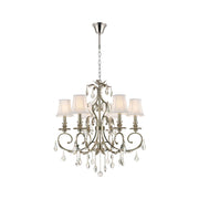 ARIA - Hampton 6 Arm Chandelier - Nickel Plated