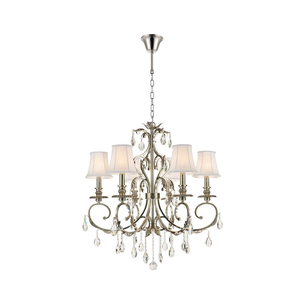 ARIA - Hampton 6 Arm Chandelier - Nickel Plated