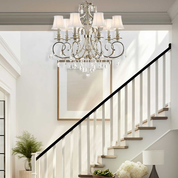 ARIA - Hampton 8 Arm Chandelier - Nickel Plated