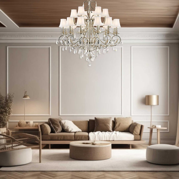 ARIA - Hampton 18 Arm Chandelier - Nickel Plated