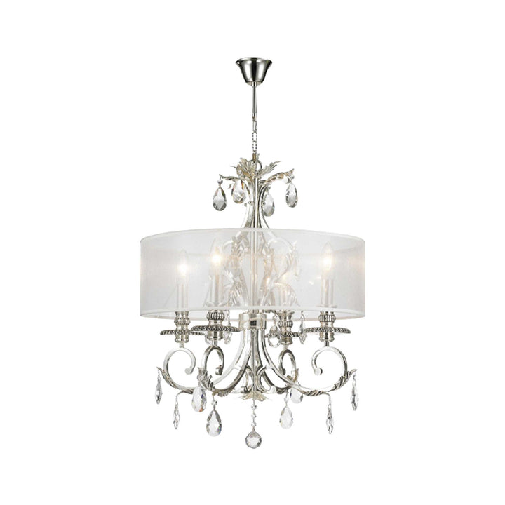 ARIA - Hampton 4 Arm Chandelier - Silver Plated - Orb Outer Shade - Designer Chandelier Australia