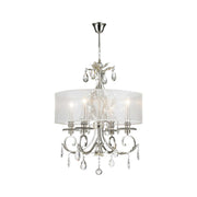 ARIA - Hampton 4 Arm Chandelier - Silver Plated - Orb Outer Shade