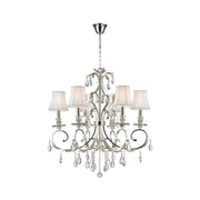 ARIA - Hampton 6 Arm Chandelier - Silver Plated