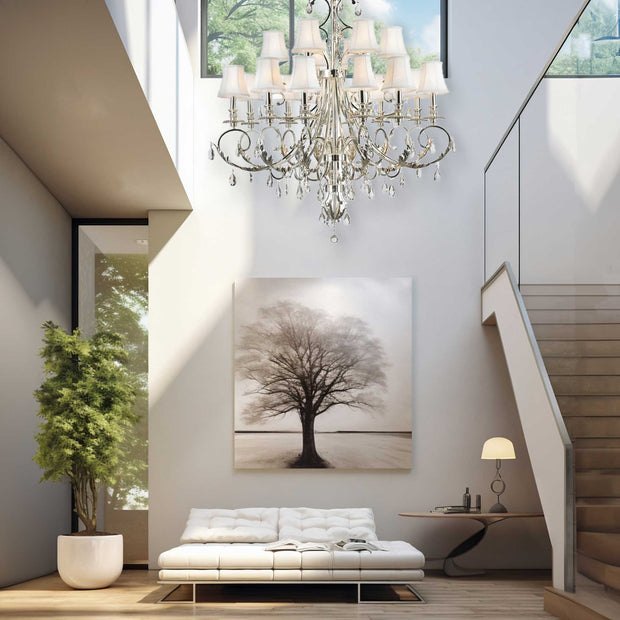ARIA - Hampton 18 Arm Chandelier - Silver Plated