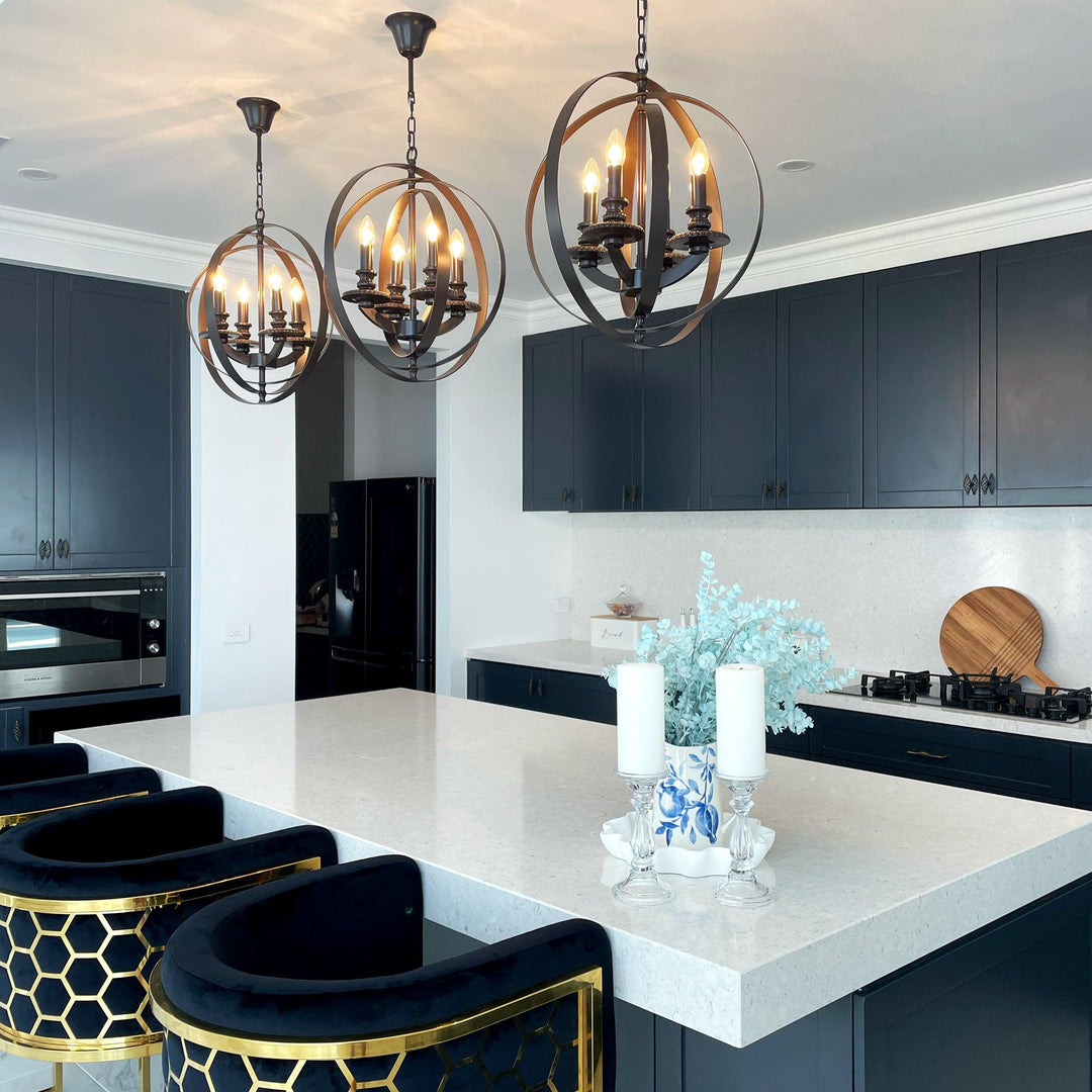 Hampton Orb - 4 Light - Dark Bronze - Designer Chandelier Australia