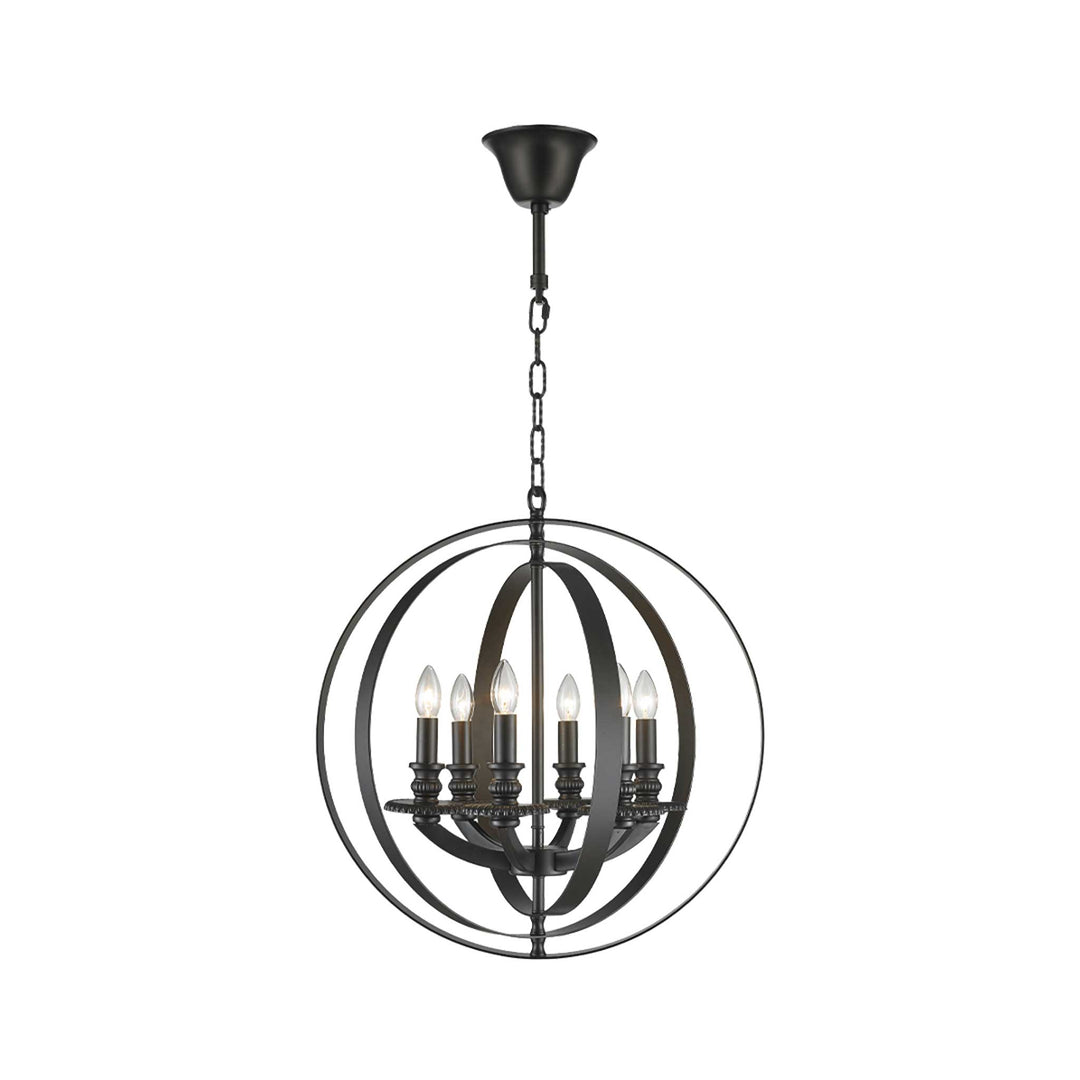 Hampton Orb - 6 Light - Dark Bronze - Designer Chandelier Australia