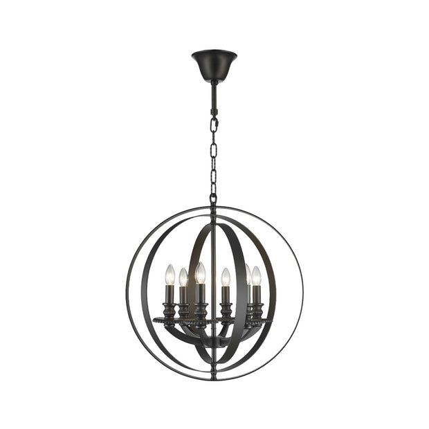 Hampton Orb - 6 Light - Dark Bronze