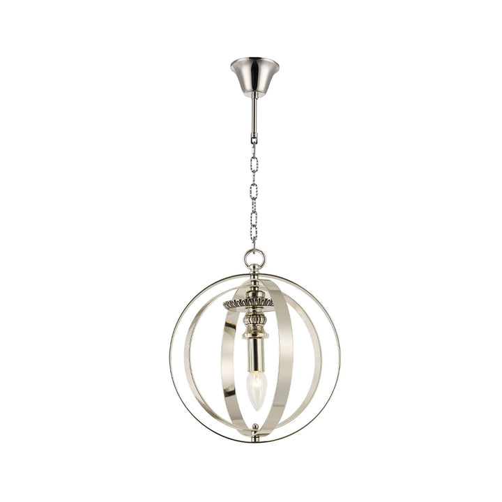 Hampton Orb - Single Light - Polished Nickel - Designer Chandelier Australia