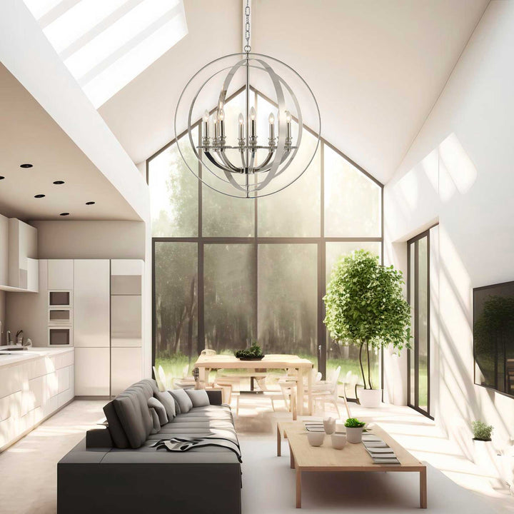 Hampton Orb - 8 Light - Nickel Plated - Designer Chandelier Australia